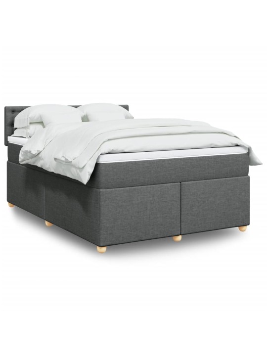 Box spring postel s matrací tmavě šedá 140x200 cm textil