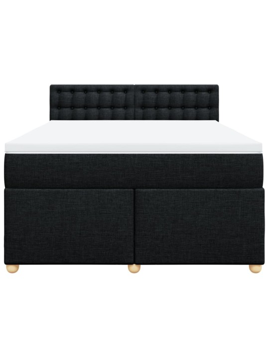 Box spring postel s matrací černá 140x200 cm textil