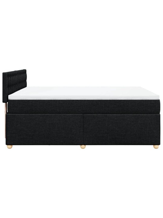 Box spring postel s matrací černá 140x200 cm textil