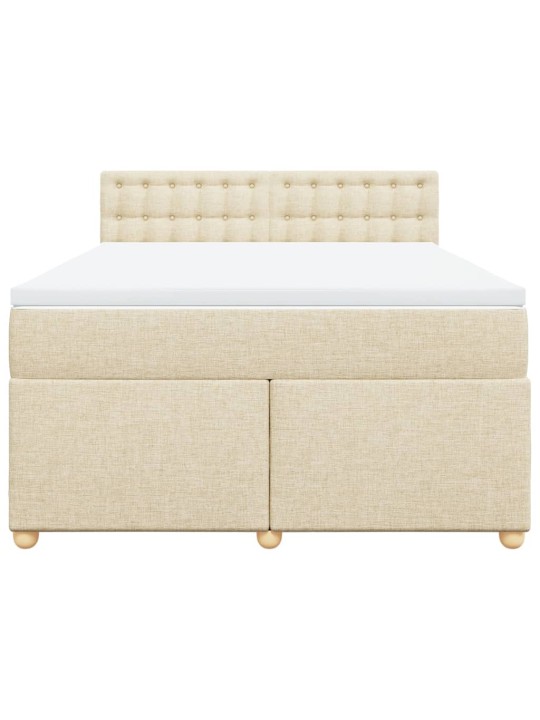 Box spring postel s matrací krémová 140x200 cm textil