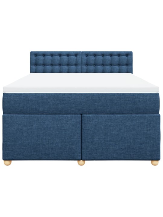 Box spring postel s matrací modrá 140x200 cm textil