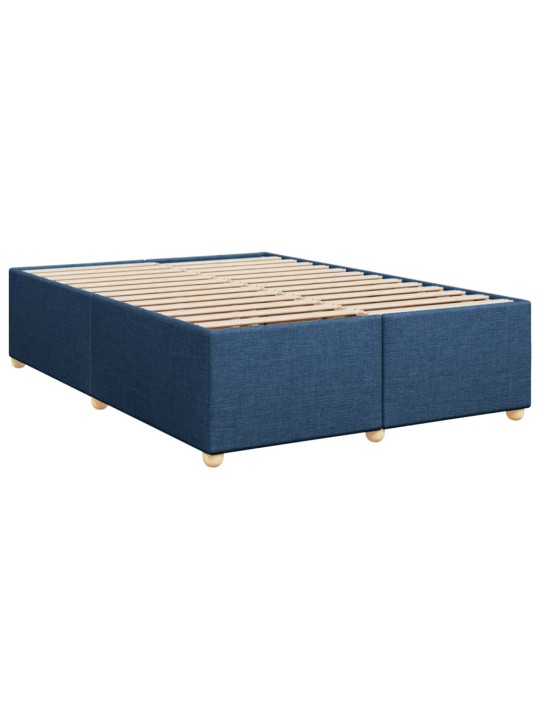 Box spring postel s matrací modrá 140x200 cm textil
