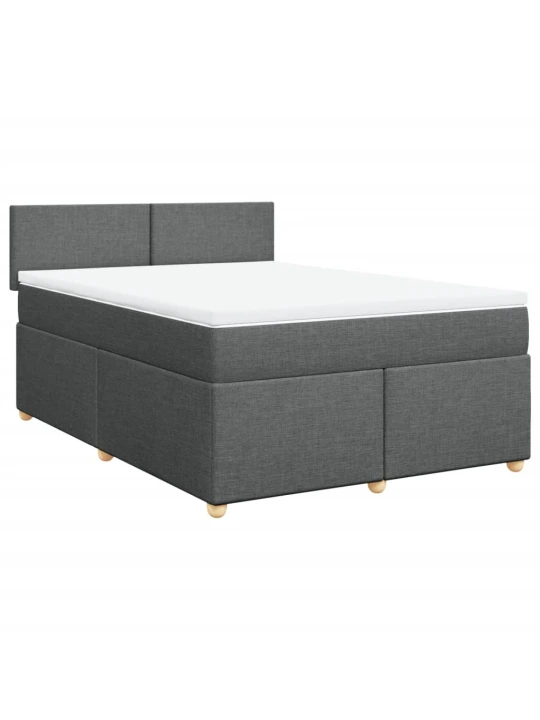 Box spring postel s matrací tmavě šedá 160x200 cm textil