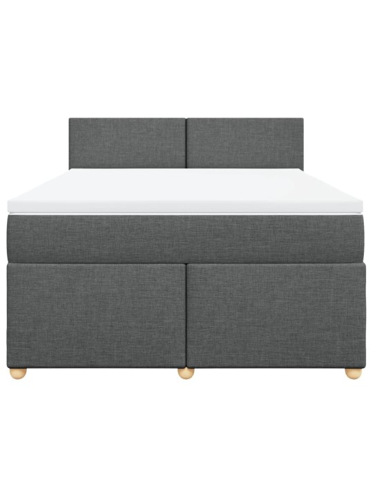 Box spring postel s matrací tmavě šedá 160x200 cm textil