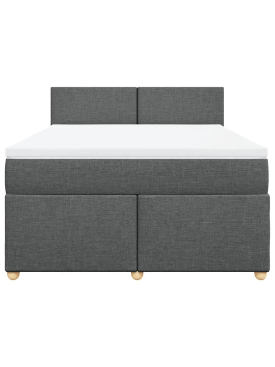 Box spring postel s matrací tmavě šedá 160x200 cm textil