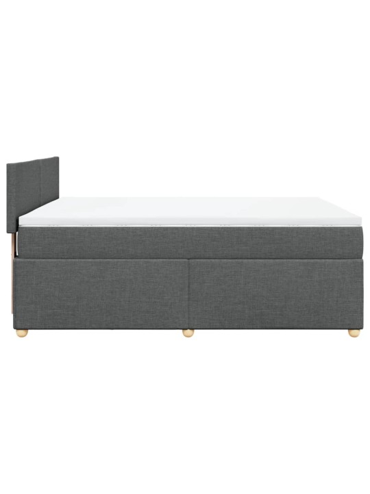 Box spring postel s matrací tmavě šedá 160x200 cm textil