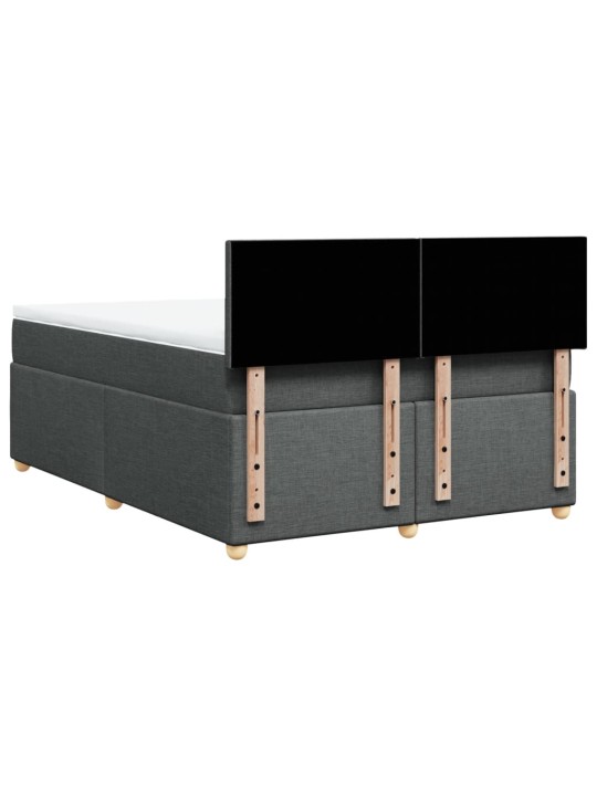 Box spring postel s matrací tmavě šedá 160x200 cm textil