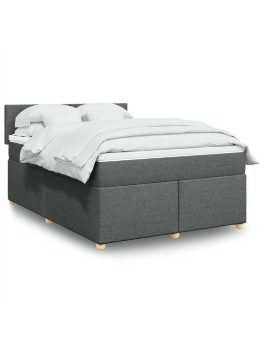 Box spring postel s matrací tmavě šedá 160x200 cm textil