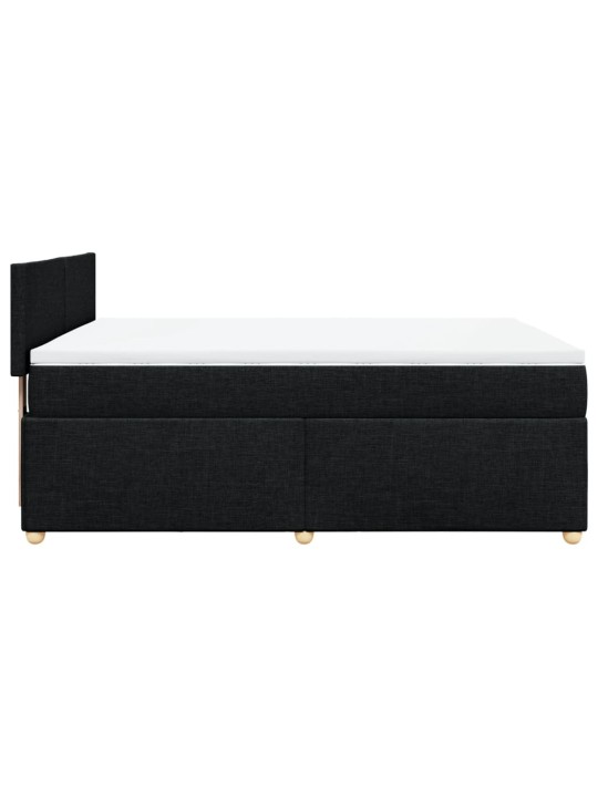 Box spring postel s matrací černá 160x200 cm textil