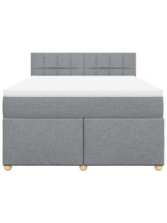 Box spring postel s matrací světle šedá 160 x 200 cm textil