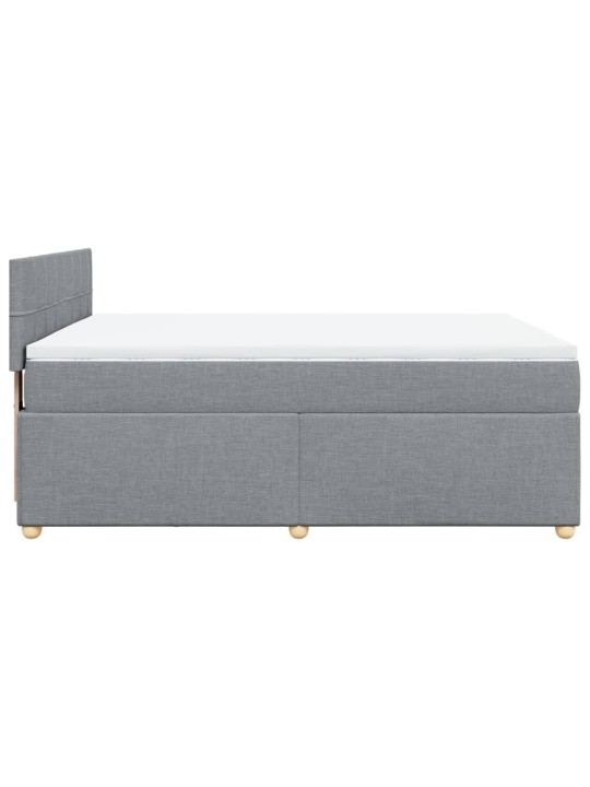 Box spring postel s matrací světle šedá 160 x 200 cm textil