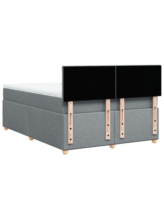 Box spring postel s matrací světle šedá 160 x 200 cm textil