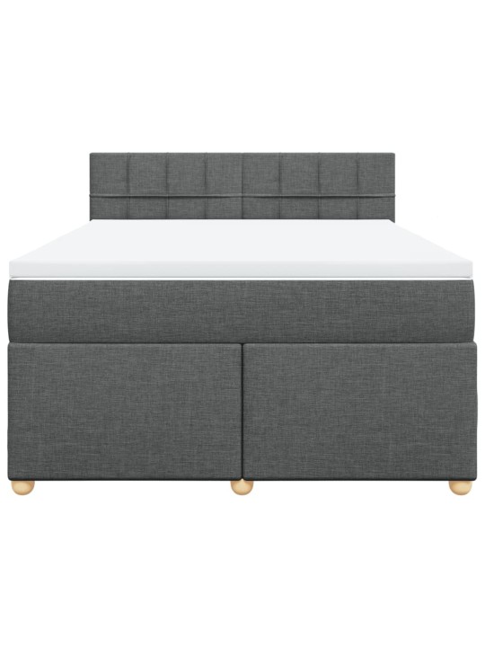 Box spring postel s matrací tmavě šedá 160x200 cm textil