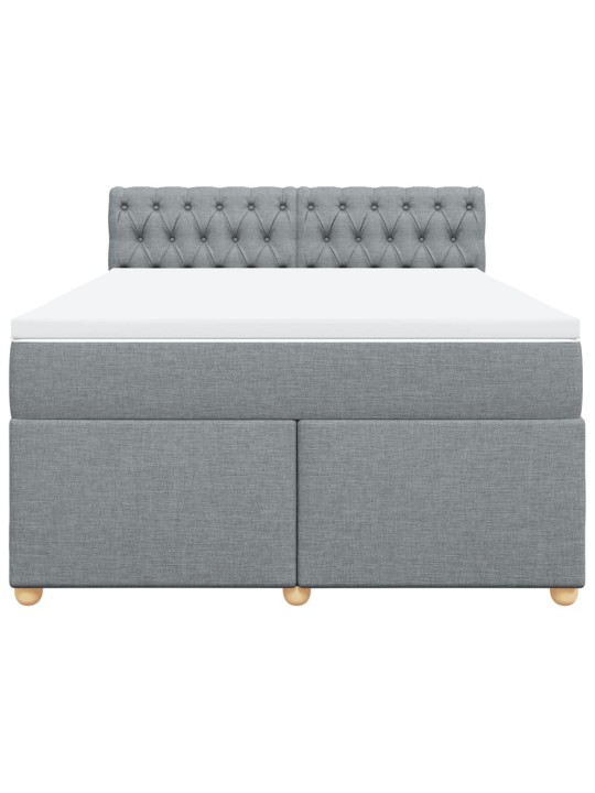 Box spring postel s matrací světle šedá 160 x 200 cm textil