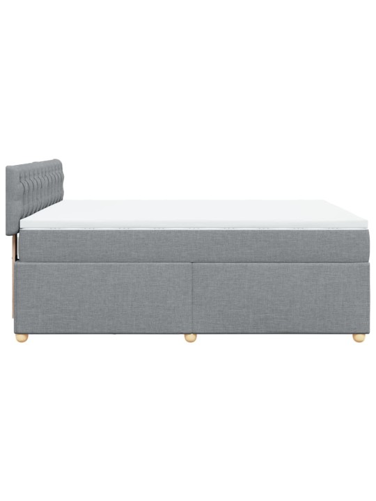 Box spring postel s matrací světle šedá 160 x 200 cm textil