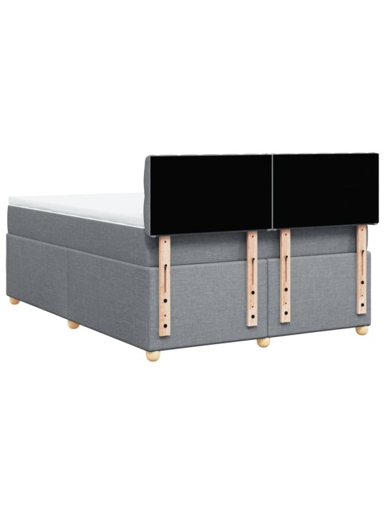 Box spring postel s matrací světle šedá 160 x 200 cm textil