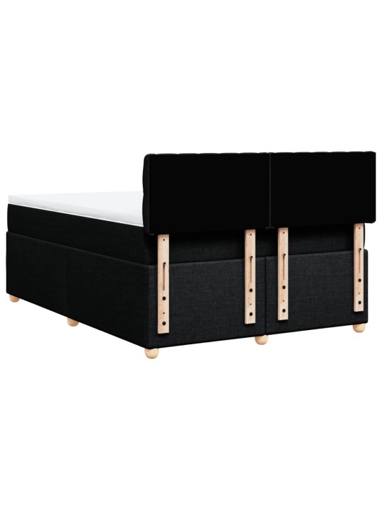Box spring postel s matrací černá 160x200 cm textil