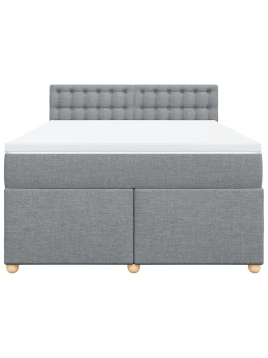Box spring postel s matrací světle šedá 160 x 200 cm textil