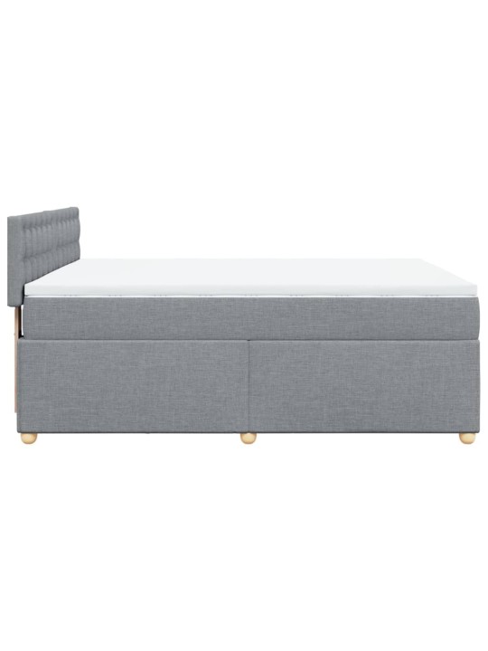 Box spring postel s matrací světle šedá 160 x 200 cm textil