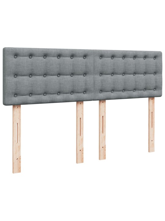 Box spring postel s matrací světle šedá 160 x 200 cm textil