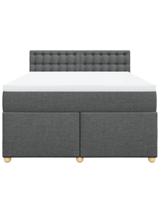 Box spring postel s matrací tmavě šedá 160x200 cm textil
