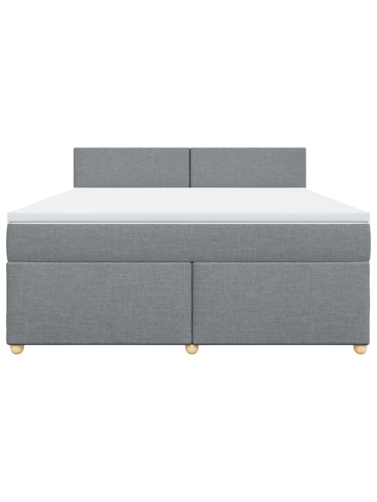 Box spring postel s matrací světle šedá 180 x 200 cm textil