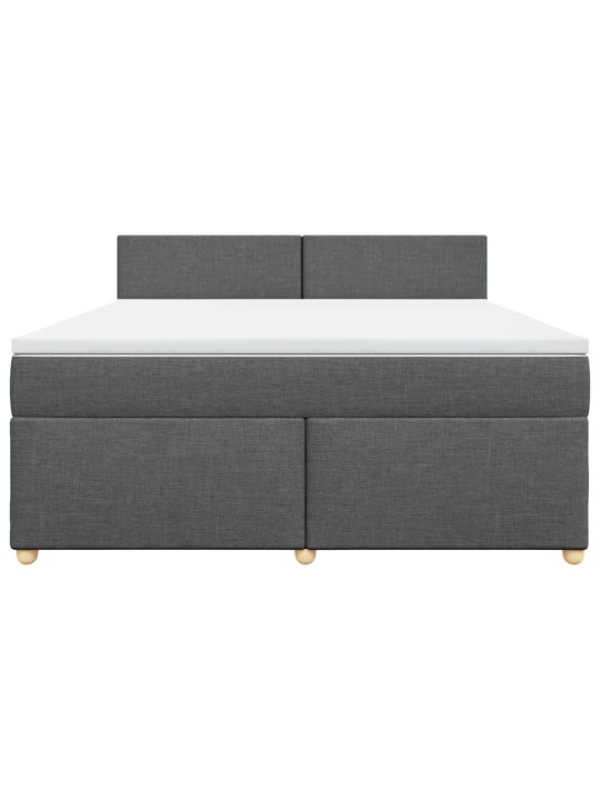 Box spring postel s matrací tmavě šedá 180x200 cm textil