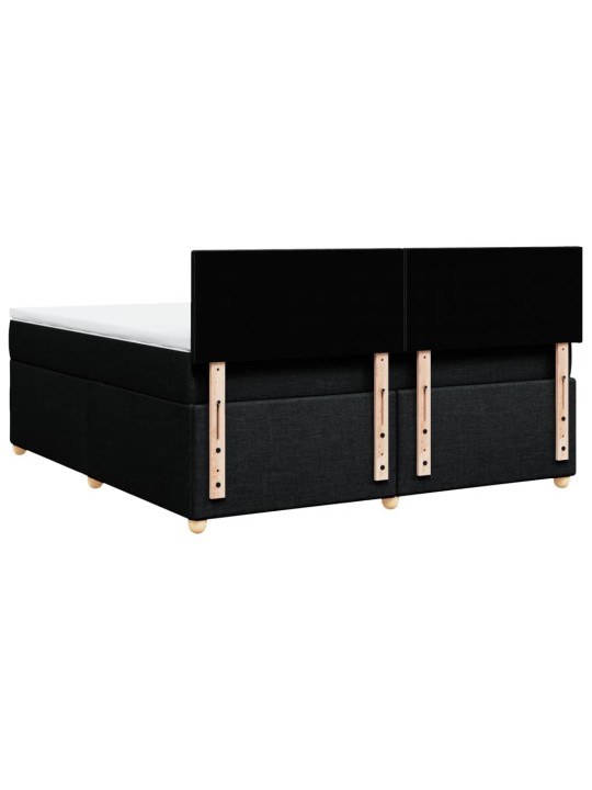 Box spring postel s matrací černá 180x200 cm textil