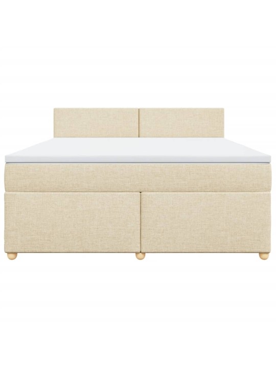 Box spring postel s matrací krémová 180x200 cm textil