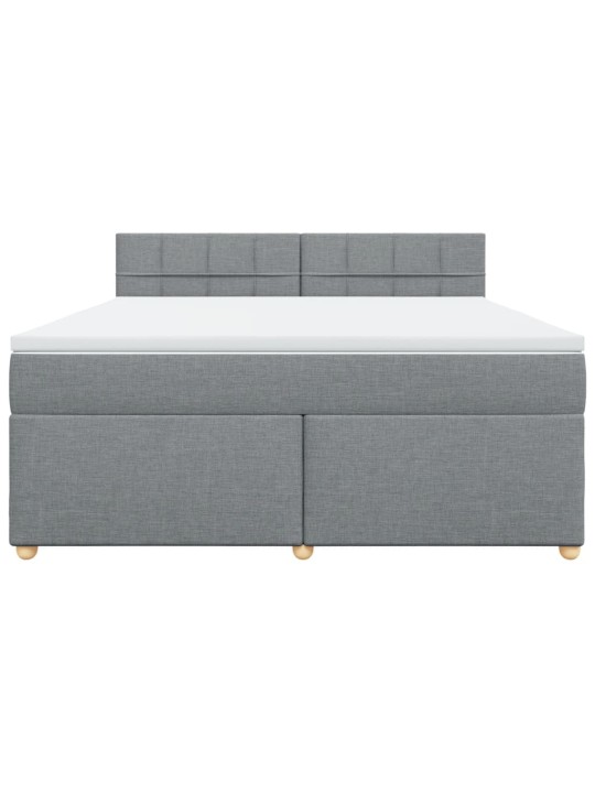 Box spring postel s matrací světle šedá 180 x 200 cm textil