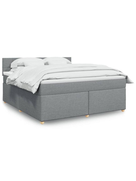 Box spring postel s matrací světle šedá 180 x 200 cm textil