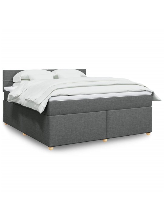 Box spring postel s matrací tmavě šedá 180x200 cm textil