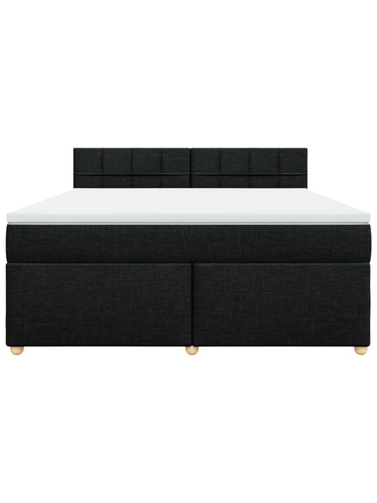 Box spring postel s matrací černá 180x200 cm textil