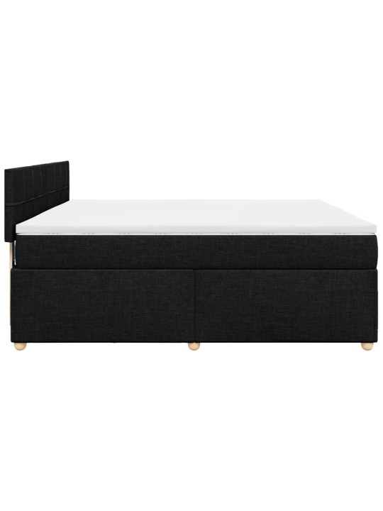 Box spring postel s matrací černá 180x200 cm textil