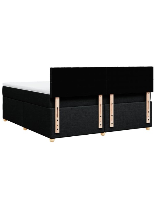 Box spring postel s matrací černá 180x200 cm textil