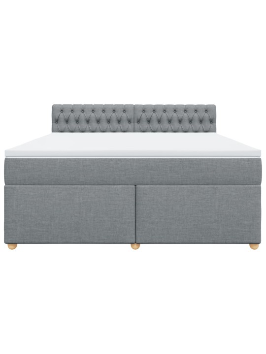 Box spring postel s matrací světle šedá 180 x 200 cm textil