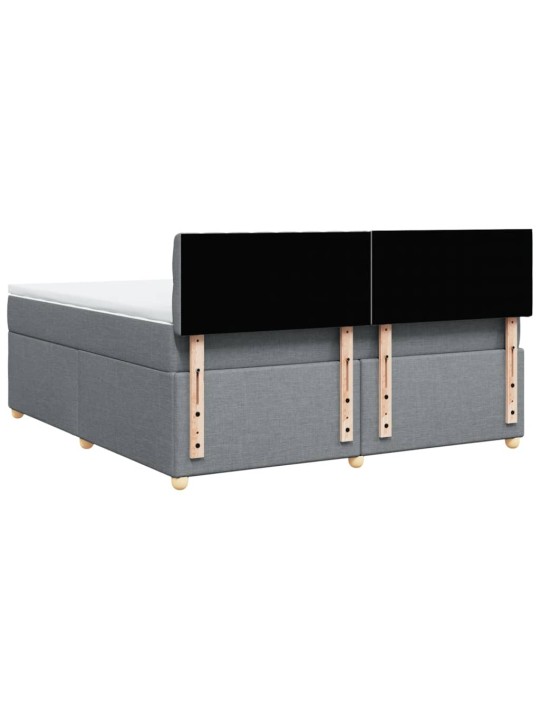 Box spring postel s matrací světle šedá 180 x 200 cm textil