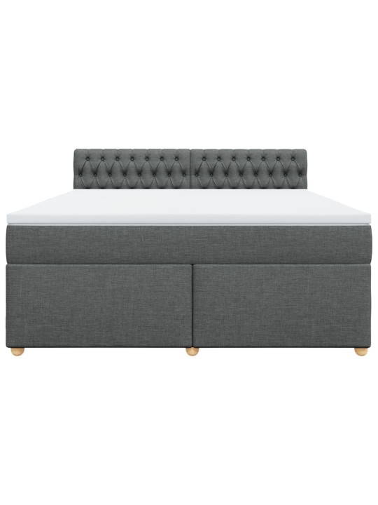 Box spring postel s matrací tmavě šedá 180x200 cm textil