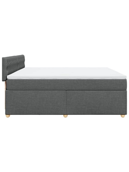 Box spring postel s matrací tmavě šedá 180x200 cm textil