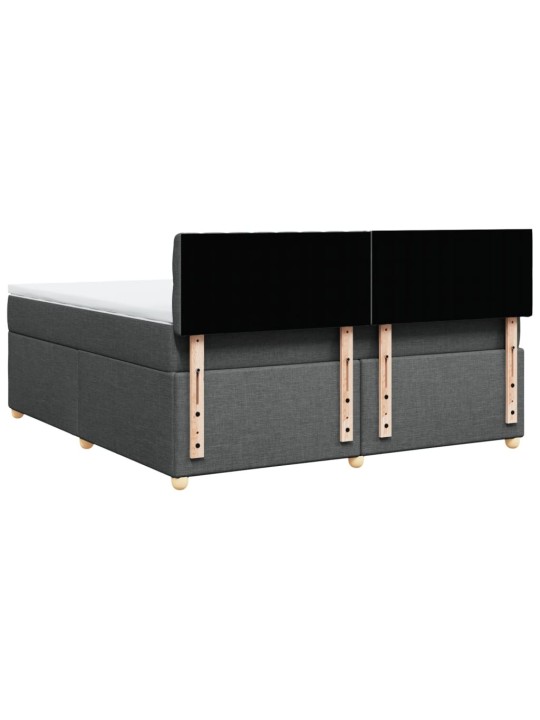 Box spring postel s matrací tmavě šedá 180x200 cm textil