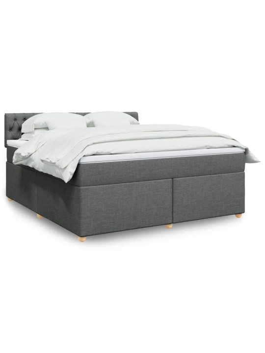 Box spring postel s matrací tmavě šedá 180x200 cm textil