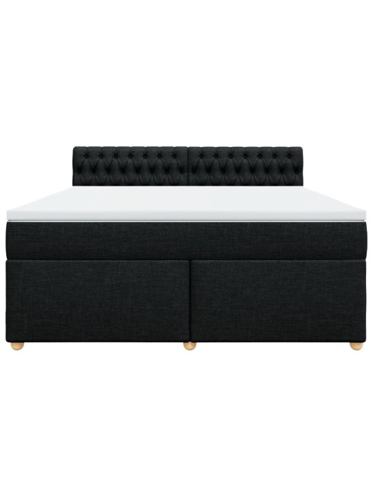 Box spring postel s matrací černá 180x200 cm textil