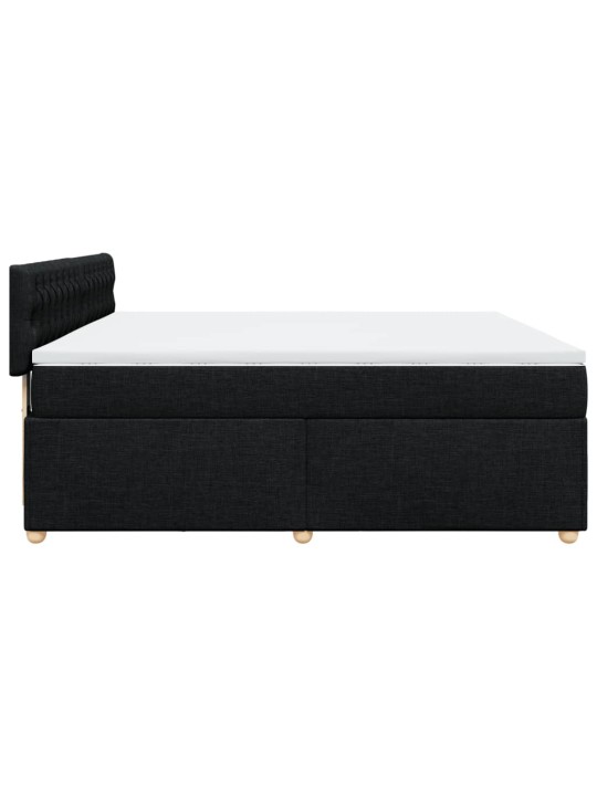 Box spring postel s matrací černá 180x200 cm textil