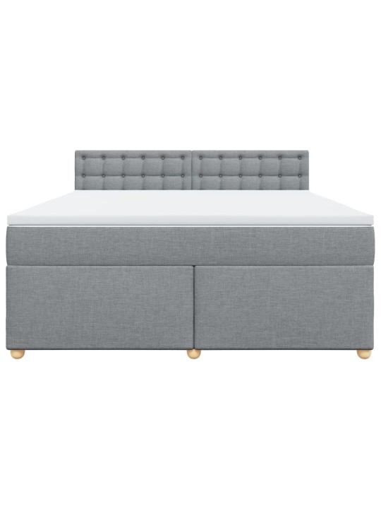 Box spring postel s matrací světle šedá 180 x 200 cm textil