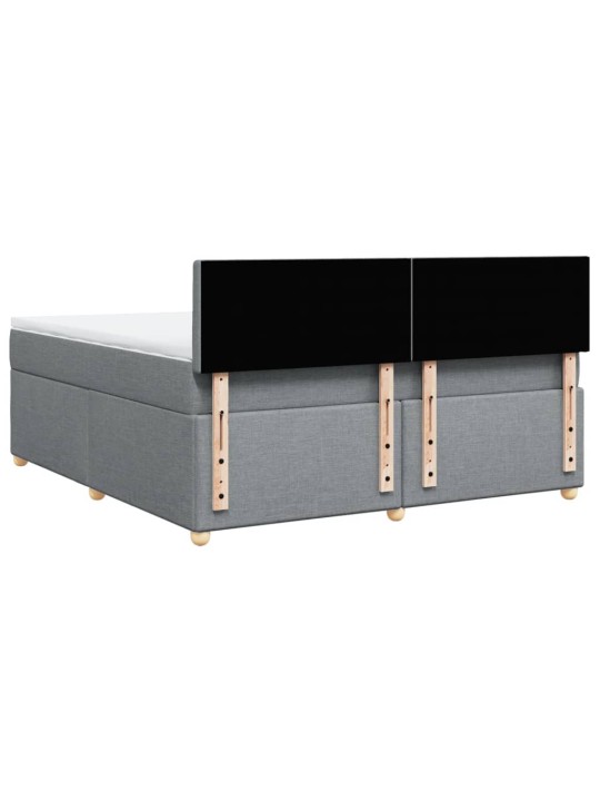 Box spring postel s matrací světle šedá 180 x 200 cm textil