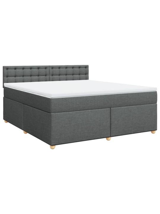 Box spring postel s matrací tmavě šedá 180x200 cm textil