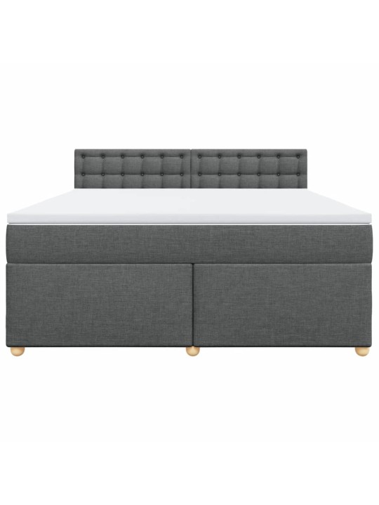 Box spring postel s matrací tmavě šedá 180x200 cm textil