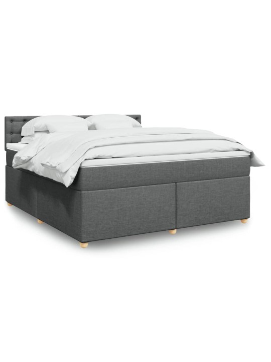 Box spring postel s matrací tmavě šedá 180x200 cm textil