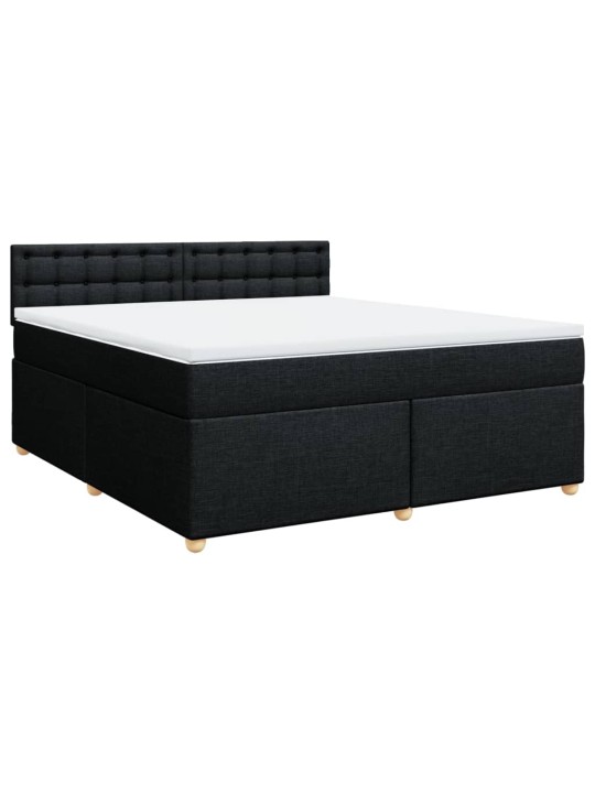 Box spring postel s matrací černá 180x200 cm textil