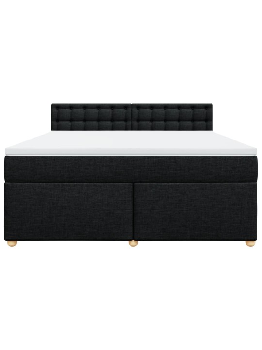 Box spring postel s matrací černá 180x200 cm textil